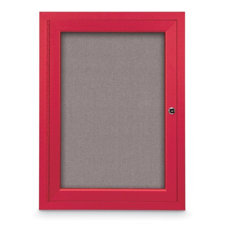 UNITED VISUAL PRODUCTS Slim Enclosed Corkboard, 11"x13-1/2", Bronze Alum Frame/Cobalt UVEB1113-BRONZE-COBACC